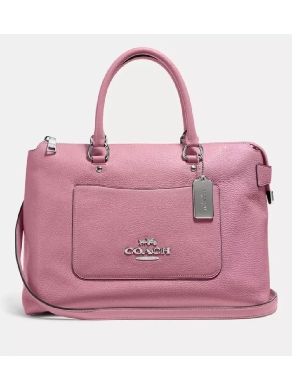 Coach Emma Satchel Crossbody Bag Pebble Leather Petal